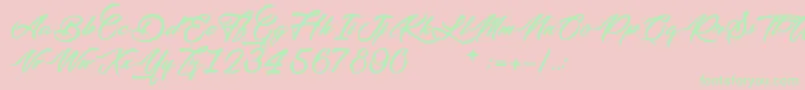 PictureOfTheRomantic-Schriftart – Grüne Schriften auf rosa Hintergrund