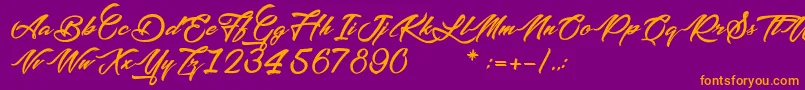 PictureOfTheRomantic Font – Orange Fonts on Purple Background