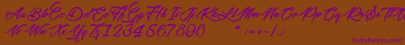 PictureOfTheRomantic-Schriftart – Violette Schriften auf braunem Hintergrund
