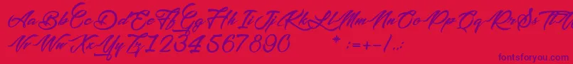 PictureOfTheRomantic Font – Purple Fonts on Red Background