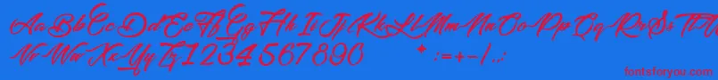 PictureOfTheRomantic Font – Red Fonts on Blue Background