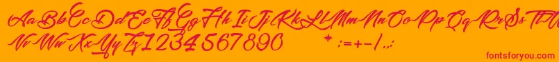 PictureOfTheRomantic Font – Red Fonts on Orange Background