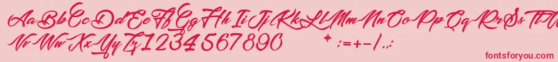 PictureOfTheRomantic Font – Red Fonts on Pink Background