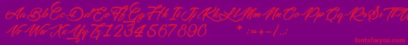 PictureOfTheRomantic Font – Red Fonts on Purple Background