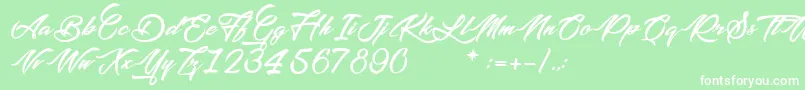 PictureOfTheRomantic Font – White Fonts on Green Background