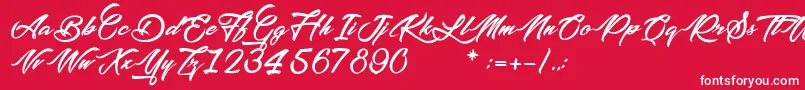 PictureOfTheRomantic Font – White Fonts on Red Background