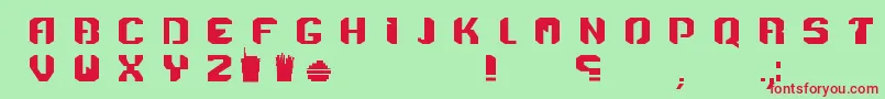 フォントMenace – 赤い文字の緑の背景