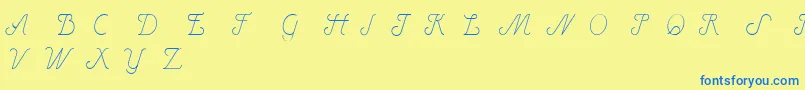 Police HenryItalic – polices bleues sur fond jaune