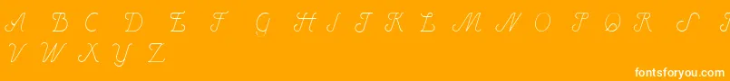 HenryItalic-Schriftart – Weiße Schriften auf orangefarbenem Hintergrund