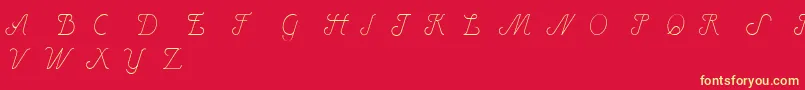 HenryItalic-fontti – keltaiset fontit punaisella taustalla