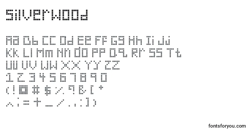 Fuente Silverwood - alfabeto, números, caracteres especiales