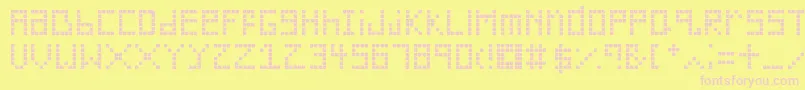 Silverwood-fontti – vaaleanpunaiset fontit keltaisella taustalla