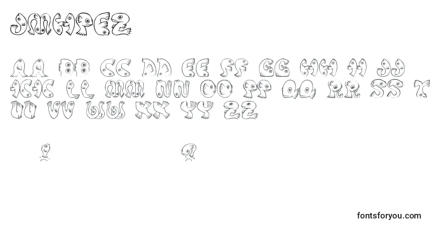 Schriftart JmhPez – Alphabet, Zahlen, spezielle Symbole