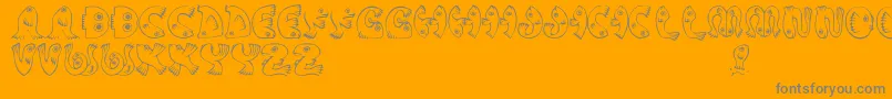 JmhPez-Schriftart – Graue Schriften auf orangefarbenem Hintergrund