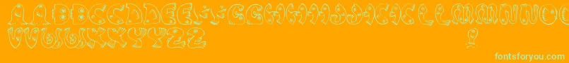 JmhPez Font – Green Fonts on Orange Background