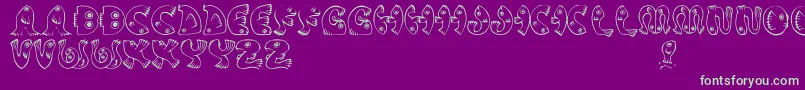 JmhPez-fontti – vihreät fontit violetilla taustalla