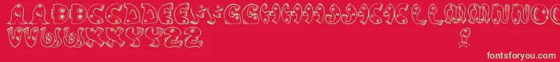 JmhPez Font – Green Fonts on Red Background