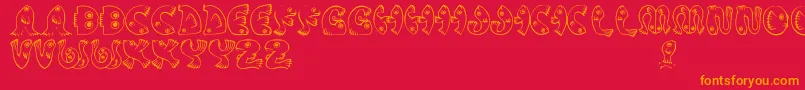 JmhPez Font – Orange Fonts on Red Background