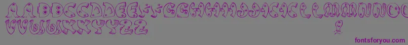 JmhPez-fontti – violetit fontit harmaalla taustalla