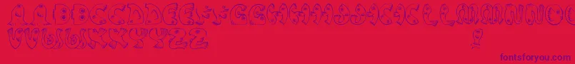 JmhPez Font – Purple Fonts on Red Background