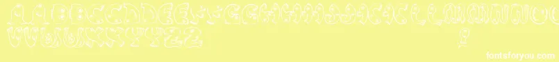 JmhPez Font – White Fonts on Yellow Background