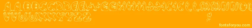 JmhPez Font – Yellow Fonts on Orange Background