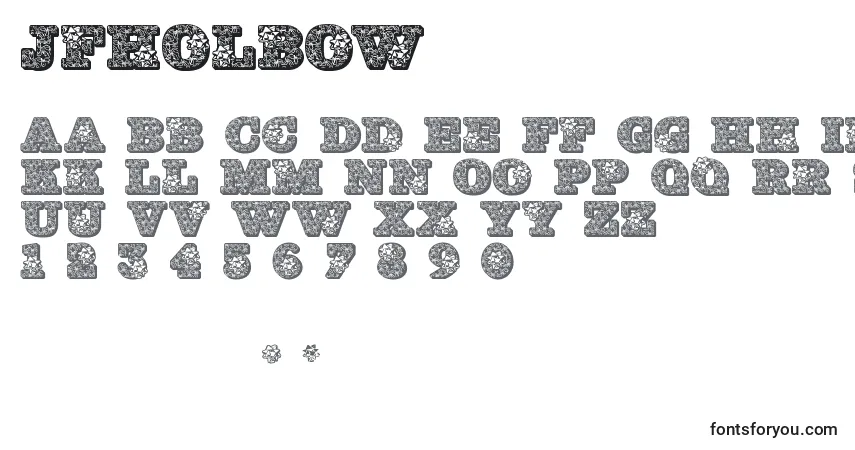 Jfholbow-fontti – aakkoset, numerot, erikoismerkit