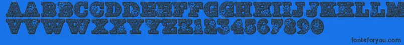 Jfholbow Font – Black Fonts on Blue Background