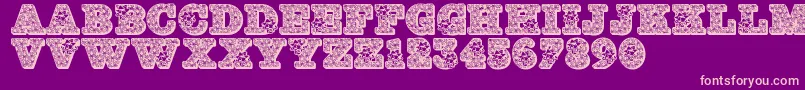 Police Jfholbow – polices roses sur fond violet