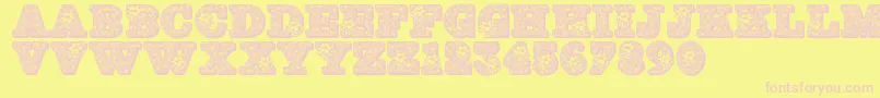 Jfholbow Font – Pink Fonts on Yellow Background