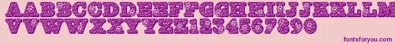 Jfholbow-Schriftart – Violette Schriften auf rosa Hintergrund