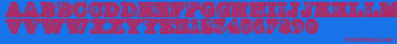 Jfholbow Font – Red Fonts on Blue Background