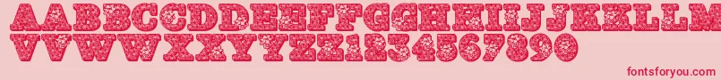 Jfholbow-Schriftart – Rote Schriften auf rosa Hintergrund