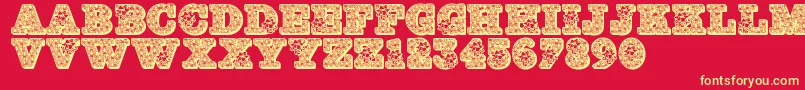 Jfholbow Font – Yellow Fonts on Red Background