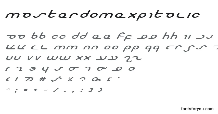 Police MasterdomExpItalic - Alphabet, Chiffres, Caractères Spéciaux