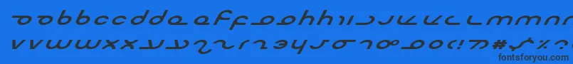 フォントMasterdomExpItalic – 黒い文字の青い背景