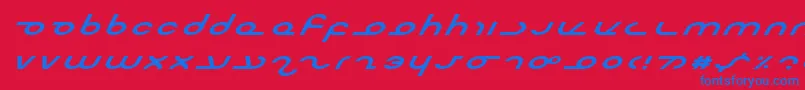 MasterdomExpItalic Font – Blue Fonts on Red Background