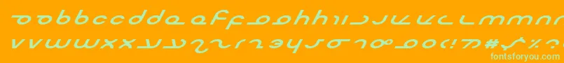 MasterdomExpItalic Font – Green Fonts on Orange Background