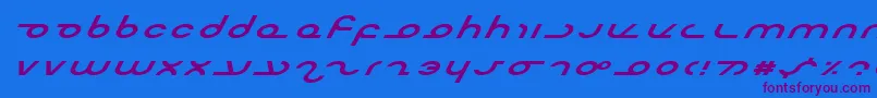 MasterdomExpItalic Font – Purple Fonts on Blue Background