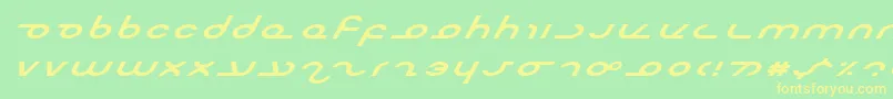 MasterdomExpItalic Font – Yellow Fonts on Green Background
