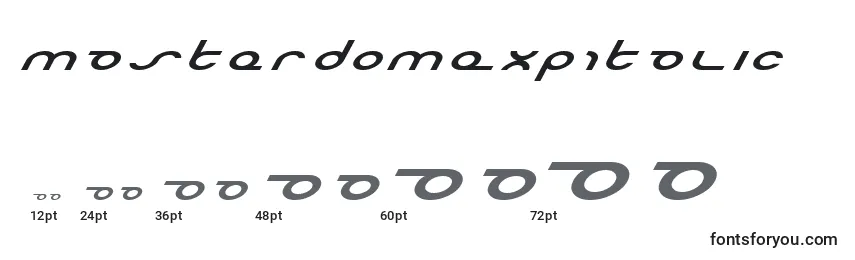 Размеры шрифта MasterdomExpItalic
