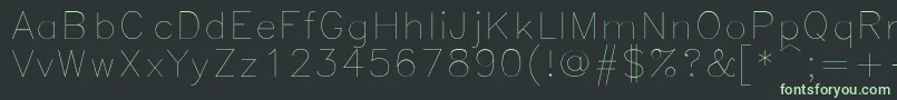 フォントRomans – 黒い背景に緑の文字