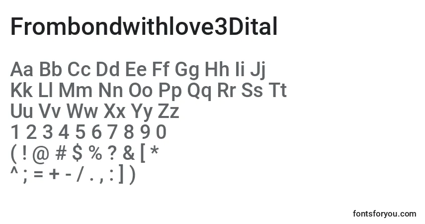 Czcionka Frombondwithlove3Dital – alfabet, cyfry, specjalne znaki