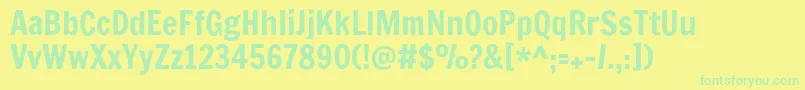 Czcionka Francois – zielone czcionki na żółtym tle