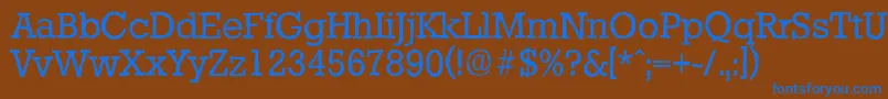 StaffordantiqueRegular-Schriftart – Blaue Schriften auf braunem Hintergrund