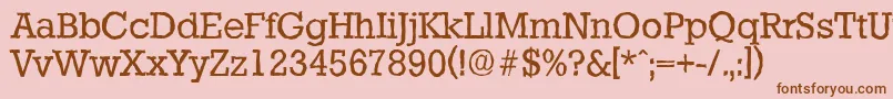 StaffordantiqueRegular-Schriftart – Braune Schriften auf rosa Hintergrund
