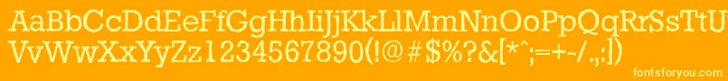 StaffordantiqueRegular-Schriftart – Gelbe Schriften auf orangefarbenem Hintergrund