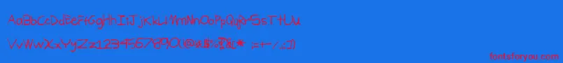 ChasicnewRegular Font – Red Fonts on Blue Background