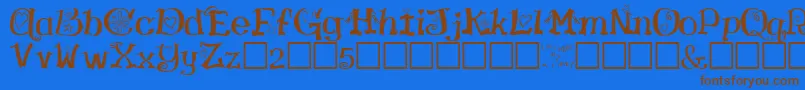 VirginRegular Font – Brown Fonts on Blue Background