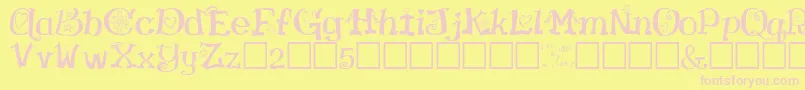 VirginRegular Font – Pink Fonts on Yellow Background